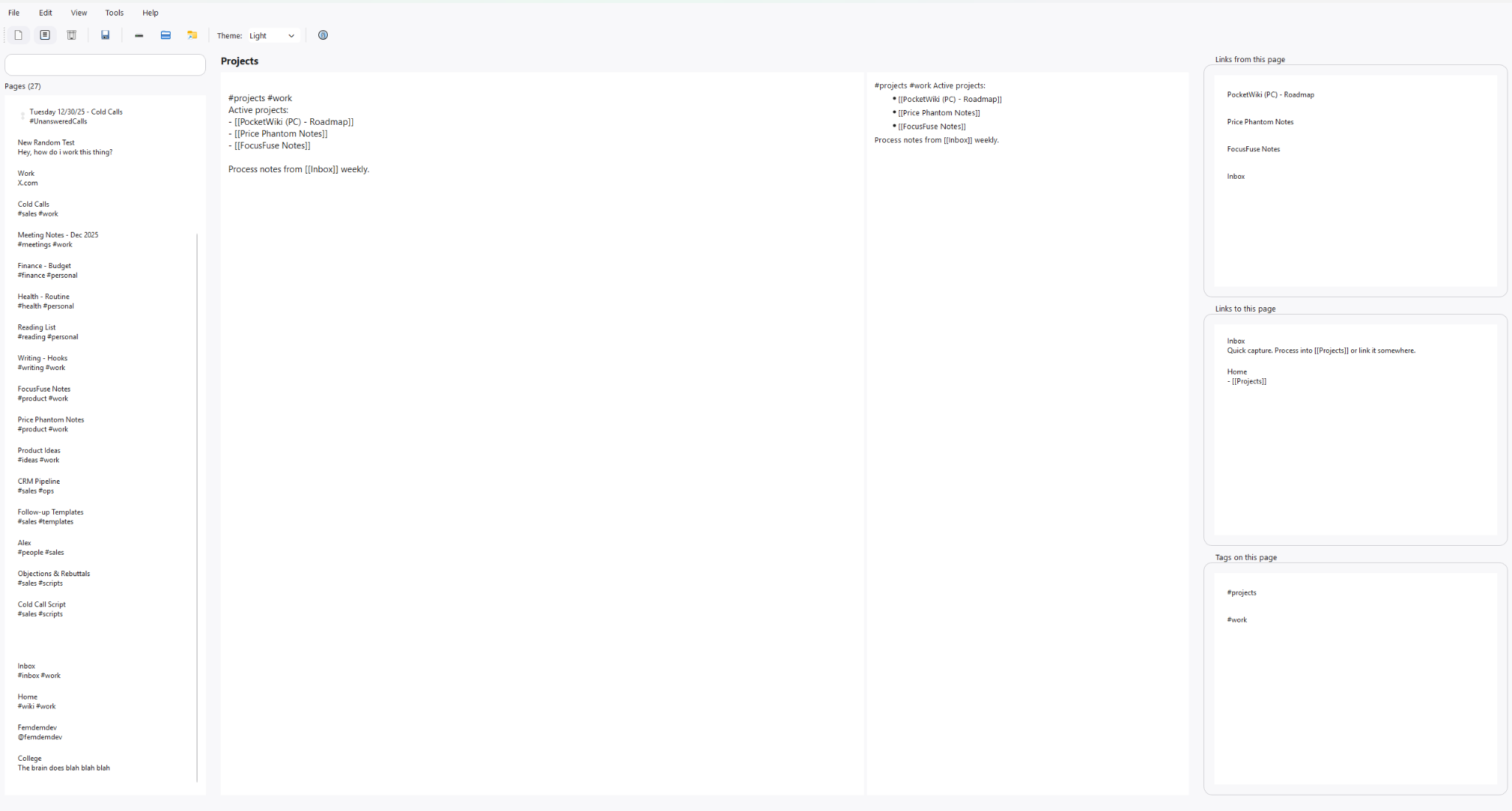PocketWiki light screenshot