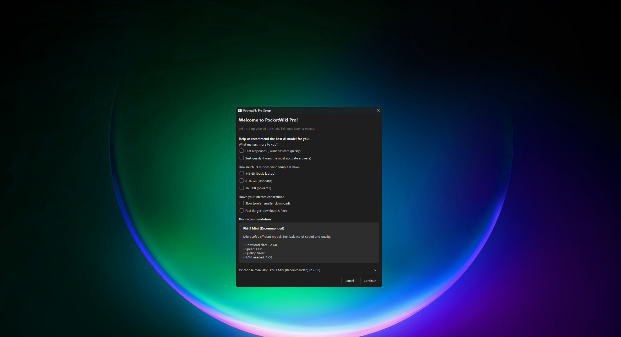 Pro AI setup assistant